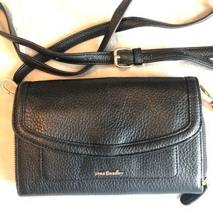 Vera Bradley black pebbled leather Crossbody purse